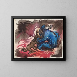 Fall of Light - Wilhelm Morgner — framed artwork on a wall