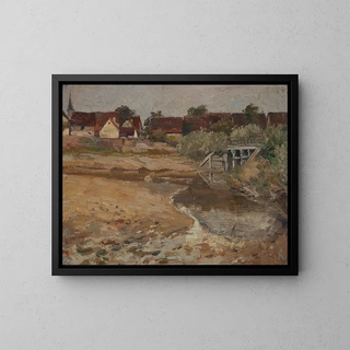 in front of the village - Wilhelm Nagel — framed artwork on a wall