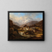 A courtyard in the Swiss mountains - Wilhelm Scheuchzer — framed artwork on a wall