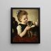 Girl with a Cat - Wilhelm Schütze — framed artwork on a wall