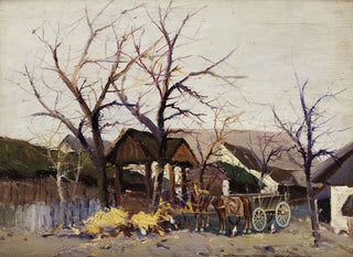 Chariot à chevaux dans une ferme - Wilhelm Sprenger — artwork view