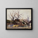 Chariot à chevaux dans une ferme - Wilhelm Sprenger — framed artwork on a wall