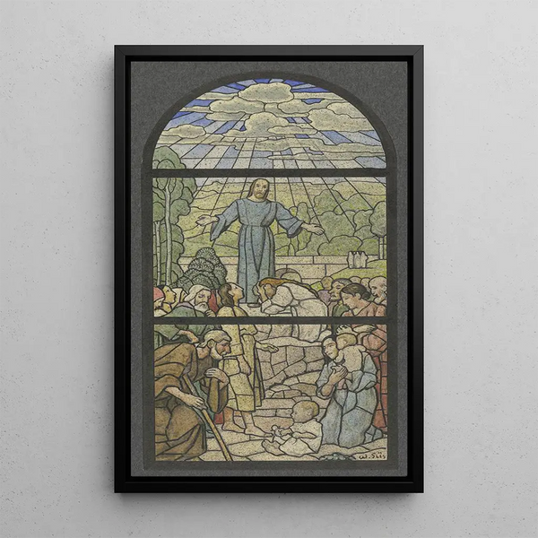 The Christ Teaching - Wilhelm Sasnal — framed artwork on a wall