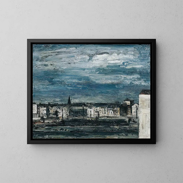 Night of the Moon at the Edge of the Wall in Graz - Wilhelm Thöny — framed artwork on a wall