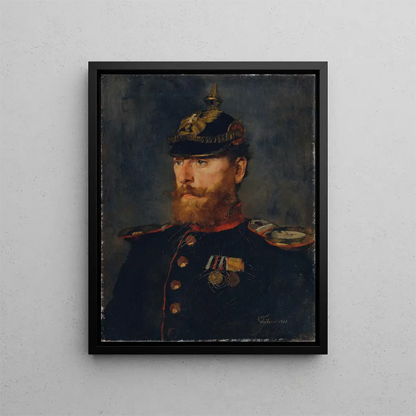 ficer of the Landwehr - Wilhelm Trübner — framed artwork on a wall