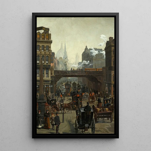 Ludgate Hill, London - Wilhelm Trübner — framed artwork on a wall