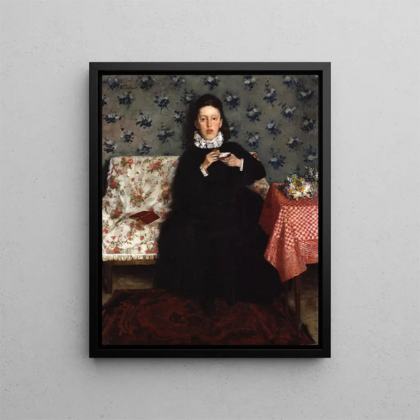 On the sofa - Wilhelm Trübner — framed artwork on a wall