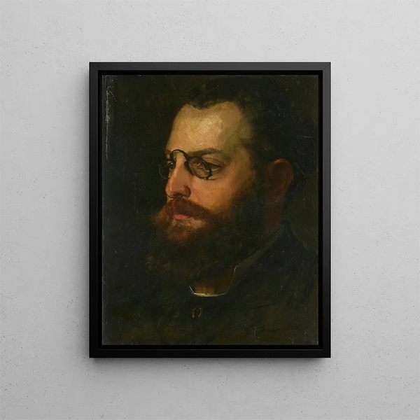 Portrait of the poet Félix Philippe - Wilhelm Trübner — framed artwork on a wall