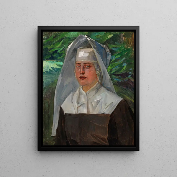Sister Ferdinande - Wilhelm Trübner — framed artwork on a wall