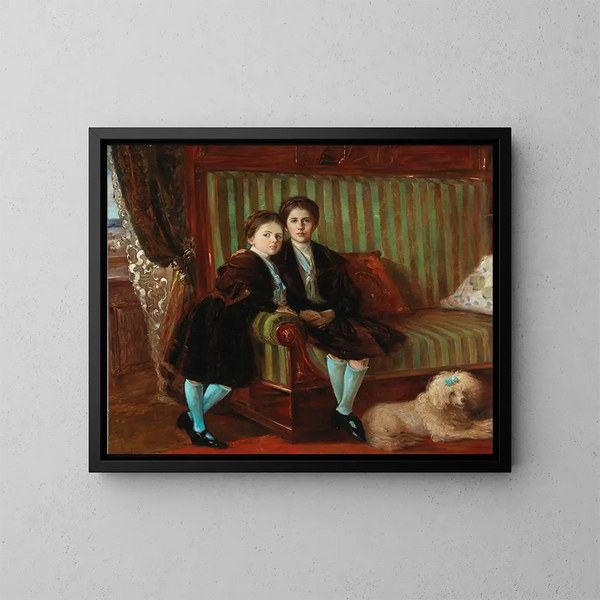 Brothers and Sisters - Wilhelm Trübner — framed artwork on a wall