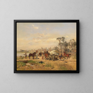 Rupture de route vers Rothenburg - Wilhelm Velten — framed artwork on a wall