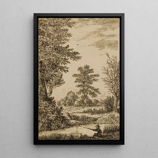 Landscape with Stream - Wilhelm von Bemmel — framed artwork on a wall