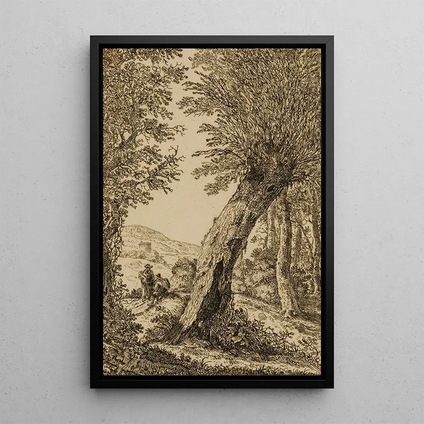 Landscape with Willow - Wilhelm von Bemmel — framed artwork on a wall