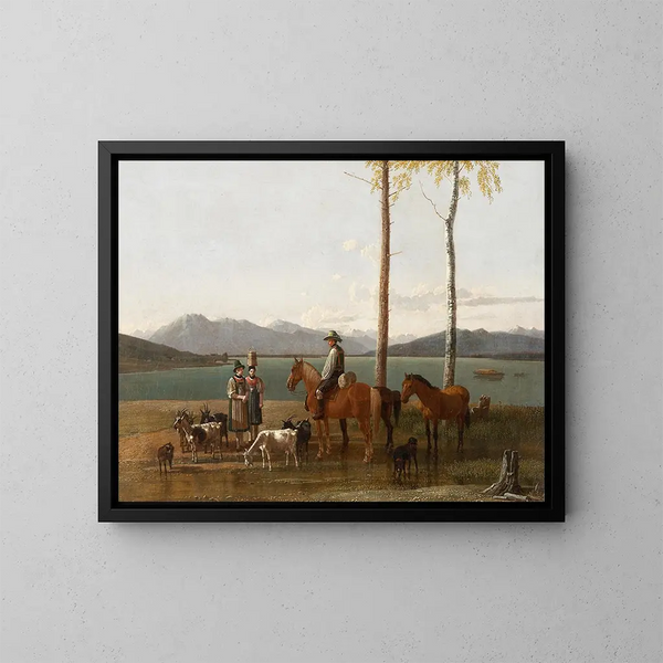 Morning at Tegernsee - Wilhelm von Kobell — framed artwork on a wall