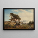 Landscape Painting with Hunters - Wilhelm von Mörner — framed artwork on a wall