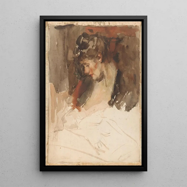 La femme de Wilhelmus Johannes Steenhoff avec son enfant au sein - Wilhelmus Johannes Steenhoff — framed artwork on a wall