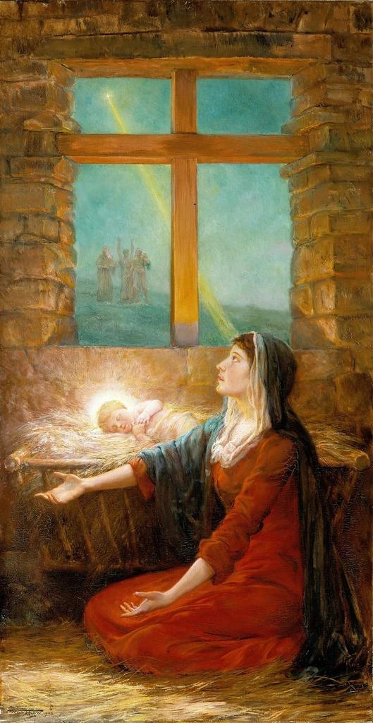Christmas Morning Painting - Will Hicock Low — framed artwork on a wall