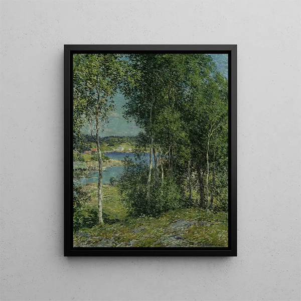 A family of birches - Willard Leroy Metcalf — framed artwork on a wall