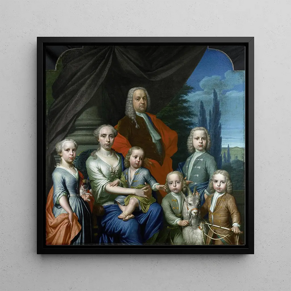Willem Philip Kops 1695-1756 with his wife and children - Frans Decker — wall display of the artwork
