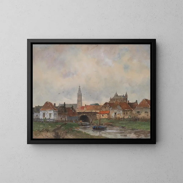 Upper lock at Steenbergen - Willem Cornelis Rip — framed artwork on a wall