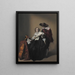 a woman sitting with a letter and a gentleman standing beside her - Willem Cornelisz. Duyster — framed artwork on a wall