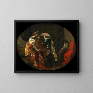 Les joueurs de trictrac - Willem Cornelisz Duyster — framed artwork on a wall
