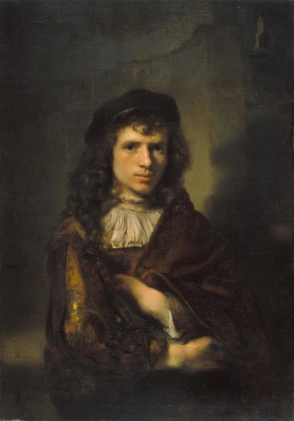 Portrait of a Young Man - Willem Drost — framed artwork on a wall