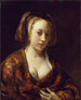 Young woman in brocade dress - Willem Drost — artwork view
