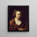 Young woman in brocade dress - Willem Drost — framed artwork on a wall