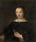 Young Woman with Carnation - Willem Drost — artwork view