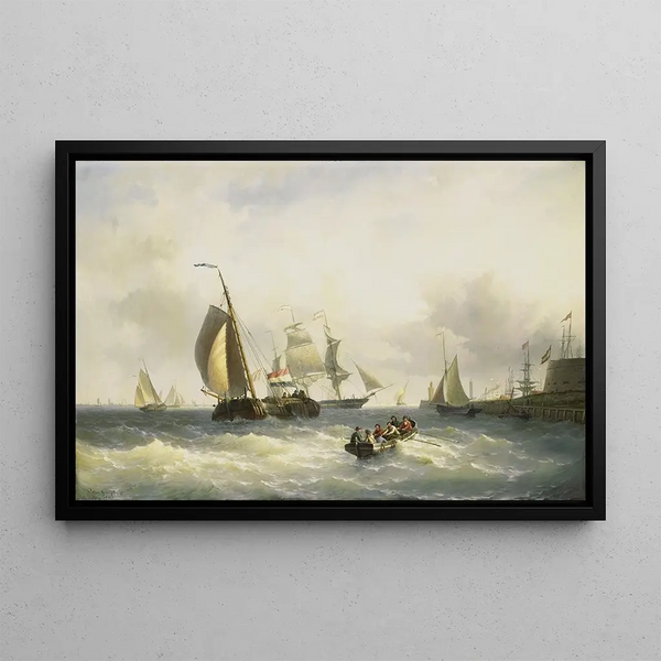 Anchoring in Bremerhaven - Willem Gruyter Jr. — framed artwork on a wall