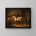 Horses in a Stable - Willem Johan Boogaard — framed artwork on a wall