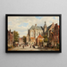 a lively street in a Dutch city - Willem Koekkoek — framed artwork on a wall