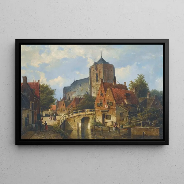 Le long du canal - Willem Koekkoek — framed artwork on a wall