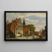 Children and travelers along the canal - Willem Koekkoek — framed artwork on a wall