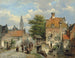 Figures sur un pont au bord d'un canal néerlandais - Willem Koekkoek — artwork view