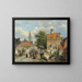 Figures sur un pont au bord d'un canal néerlandais - Willem Koekkoek — framed artwork on a wall