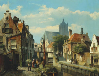 Unloading of the hay barge - Willem Koekkoek — artwork view