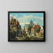 Unloading of the hay barge - Willem Koekkoek — framed artwork on a wall