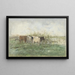 Cows near a pond - Willem Maris — framed artwork on a wall