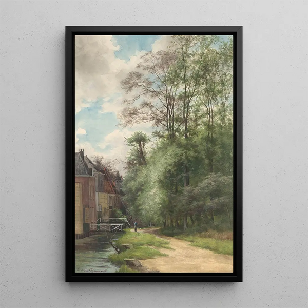 View along the ditch near Bezuidenhout in the Hague Forest - Willem Oppenoorth — framed artwork on a wall
