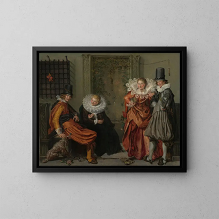Elegant couples in court. - Willem Pietersz Buytewech — framed artwork on a wall