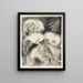 Two men boxing - Willem Retera — framed artwork on a wall