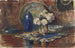 Still life with blue bottle and flower vase - Willem Roelofs II — artwork view