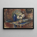 Still life with blue bottle and flower vase - Willem Roelofs II — framed artwork on a wall