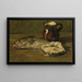 Still life with cod - Willem Roelofs II — framed artwork on a wall