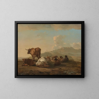 Herds at rest - Willem Romeyn — framed artwork on a wall