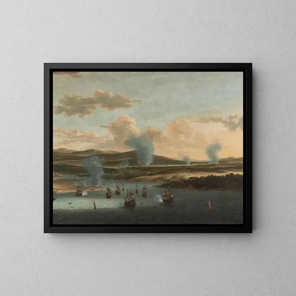 Battle of Medway - Willem Schellinks — framed artwork on a wall
