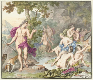 Actéon surprend Diane et ses nymphes - Willem Van Mieris — artwork view