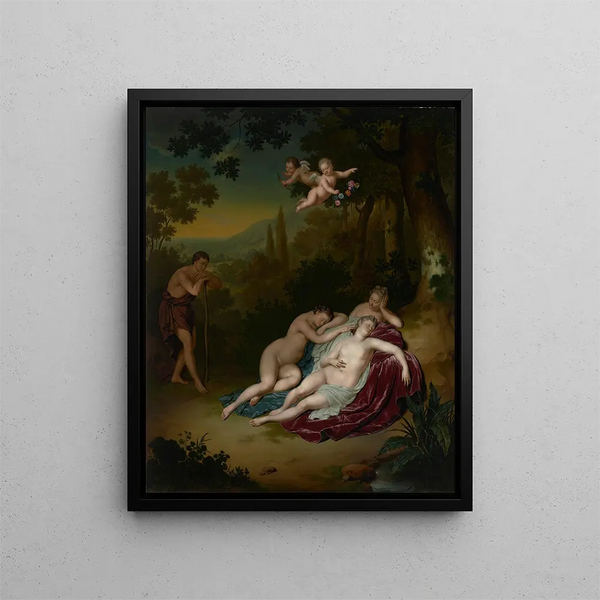 Cimon et Iphigénie - Willem van Mieris — framed artwork on a wall